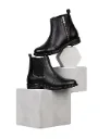 Men's Black Chelsea Ankle Boots with Side Zipper