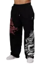 Mens Cotton Dragon Loose Oversized Track Pant