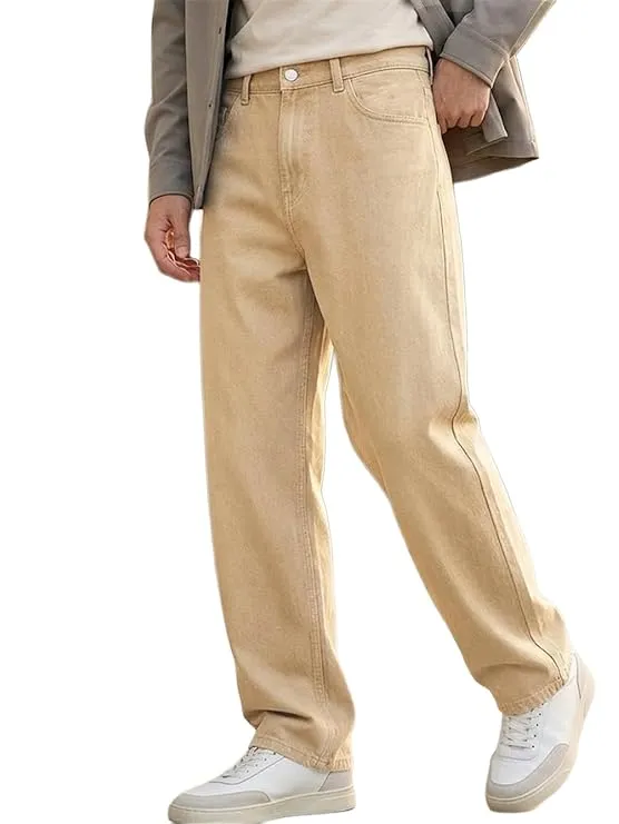 Men's Loose Mid Rise Baggy Fit Jeans (28)