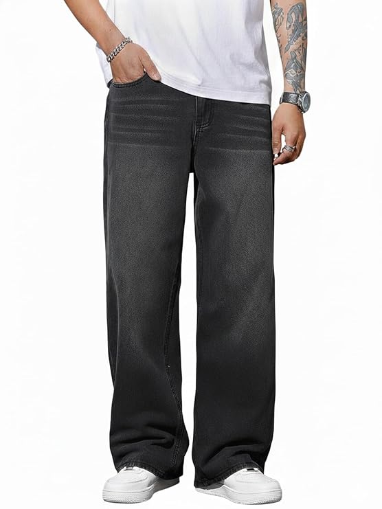 Men's Baggy Black  Jeans (28)
