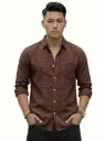 Men's Regular Fit Solid Pattern Laffer Cotton Shirt with Long Sleeve